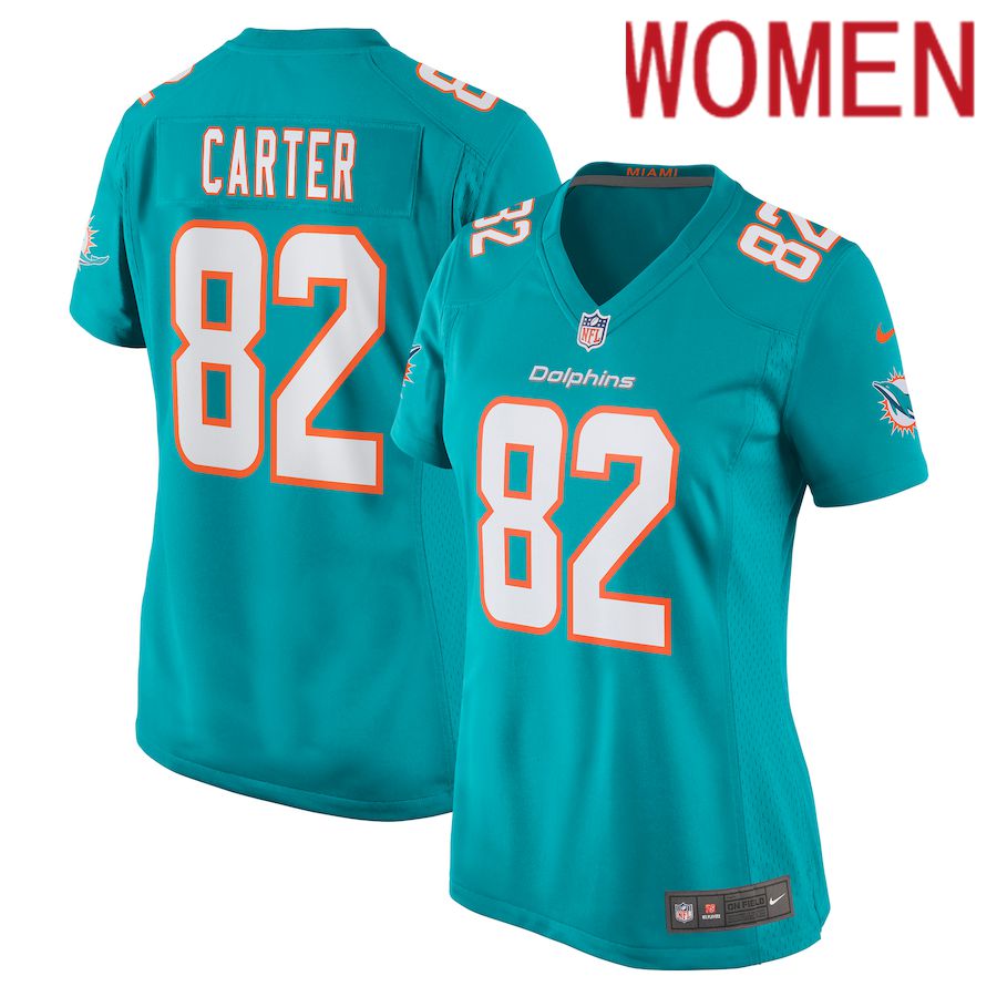 Women Miami Dolphins #82 Cethan Carter Nike Green Game NFL Jersey